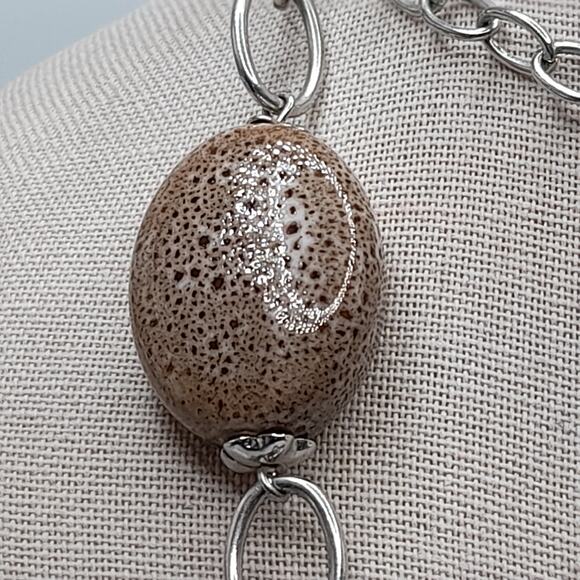 Chico's Long 42" Bead Necklace Beige Lavender Clear Layering - Picture 5 of 14